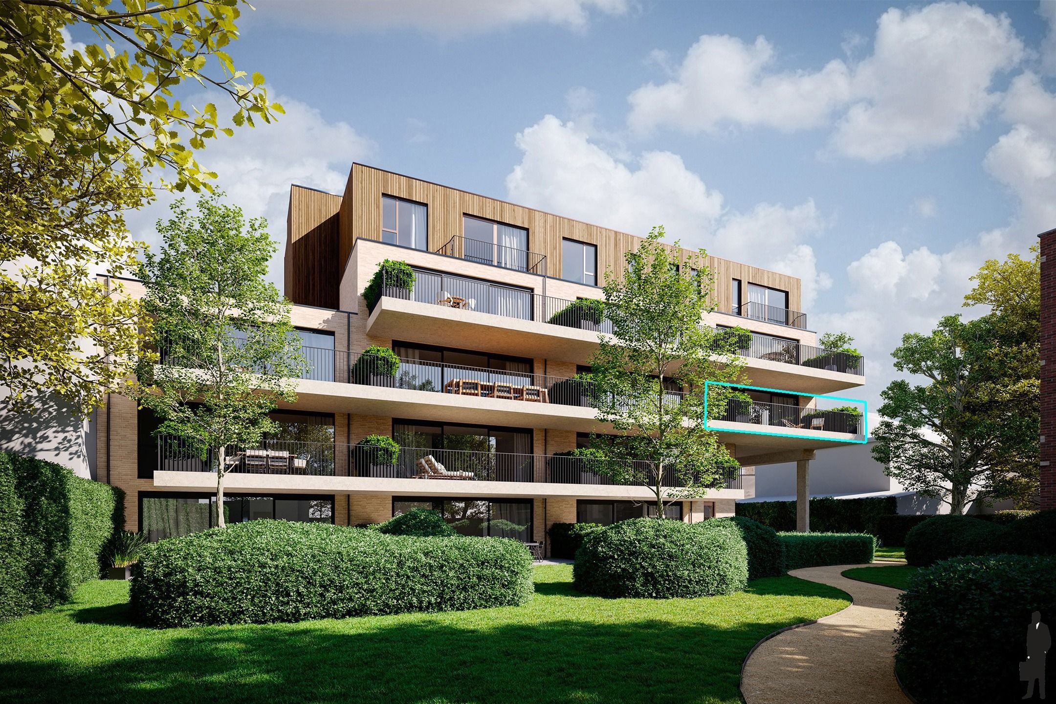 Een appartement op de 2de verd. van ca. 117,6 m² met terras van 24,2 m² in project 'Villa Tybaert'! foto 3