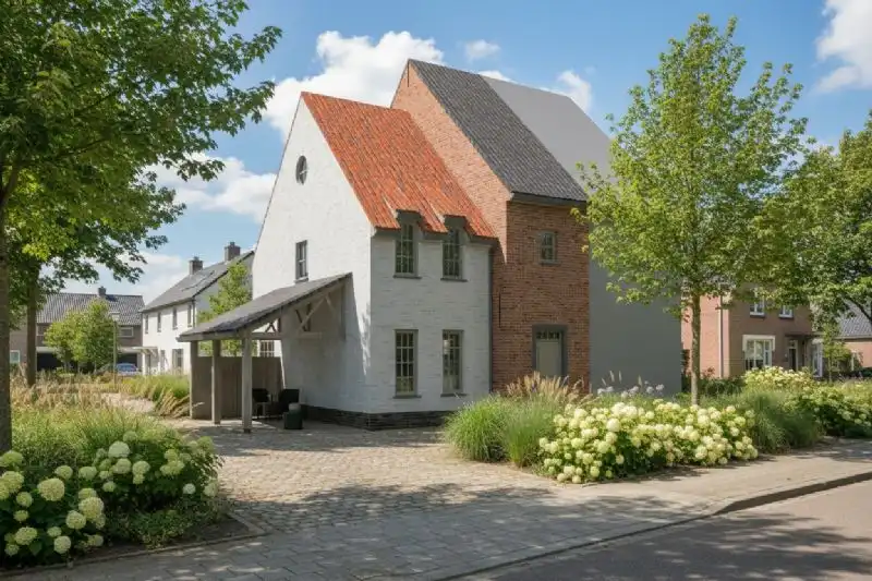 Nieuw te bouwen halfopen woning te Pittem. foto {{pictureIndex}}