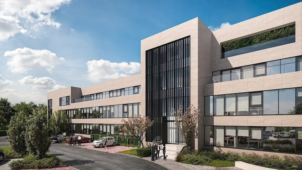 High-end kantoren te huur in duurzaam renovatieproject  The Curve aan E40 in Drongen foto {{pictureIndex}}