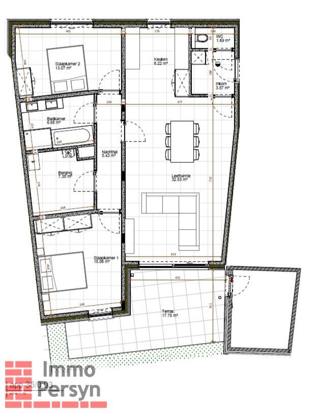 BEN appartement, 2 slkrs, terras, gelijkvloers. foto 23