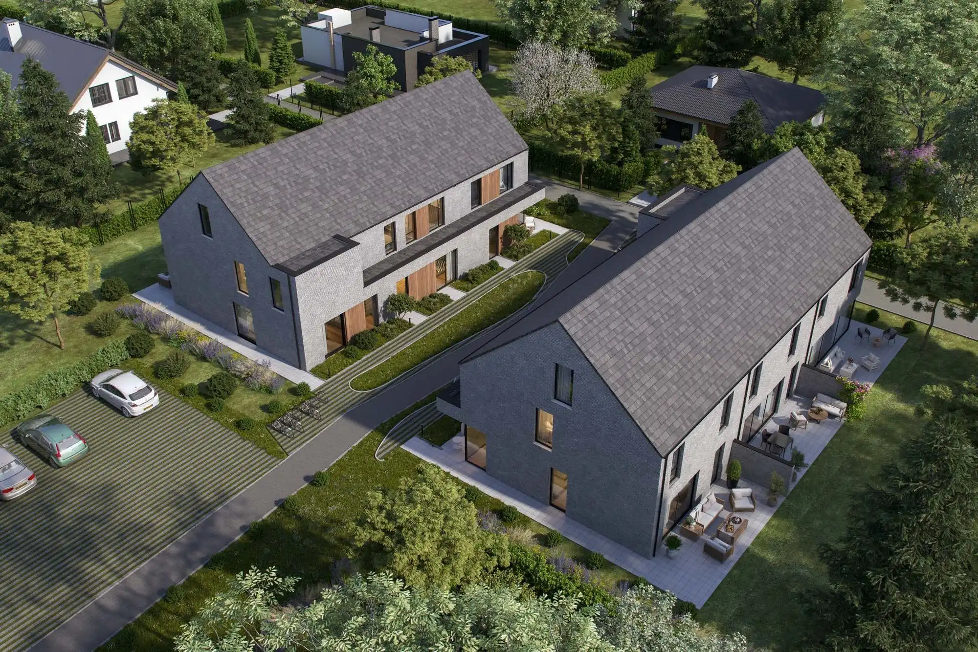 Moderne en energiezuinige nieuwbouwwoning aan de rand van de stad foto {{pictureIndex}}