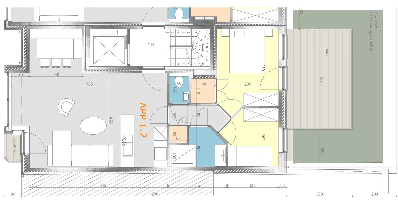 Appartement met 2 slaapkamers en extra groot terras te Heist foto 4