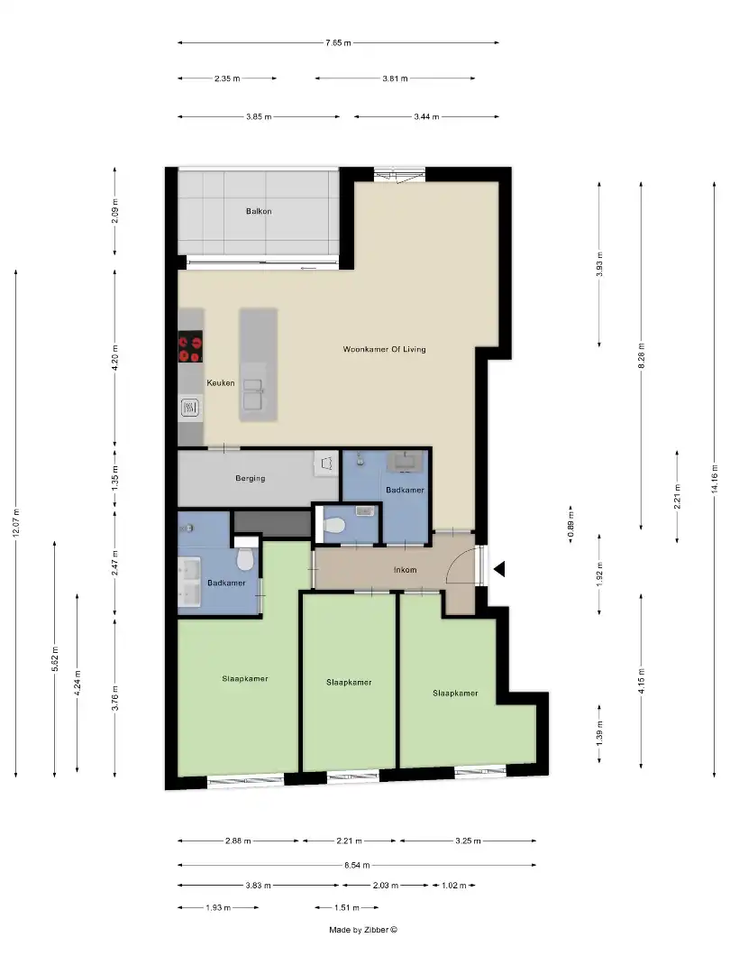 Nieuwbouw appartement met 3 slaapkamers, 2 badkamers, terras, 2 autostaanplaatsen en kelderberging in Leuven! - EPC A - bewoonbare opp. 108 m² foto 27