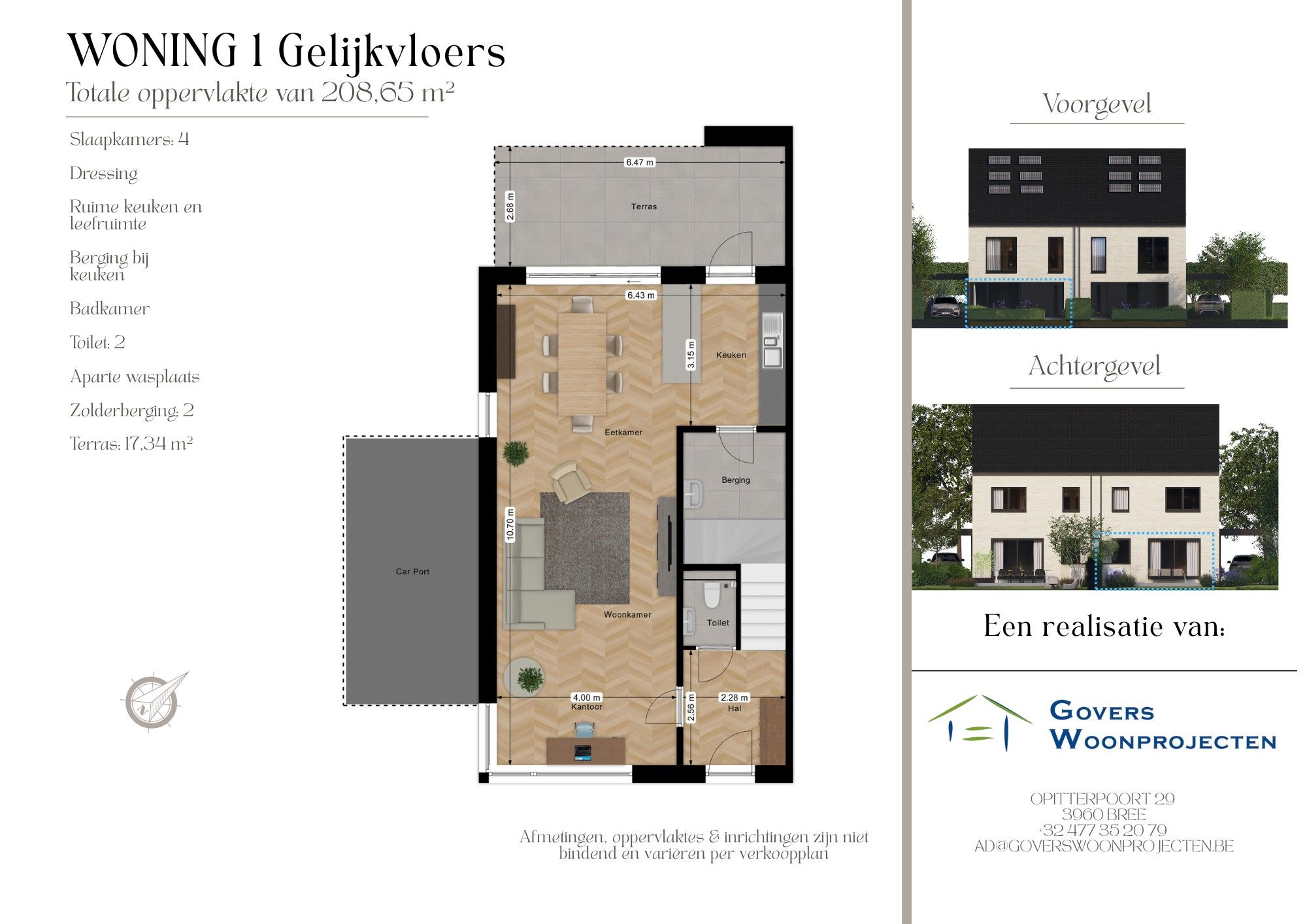 Zeer ruime bij centrum gelegen woning met 4 slpks, carport en tuinberging op ca 434 m². Energie label A+ foto 6
