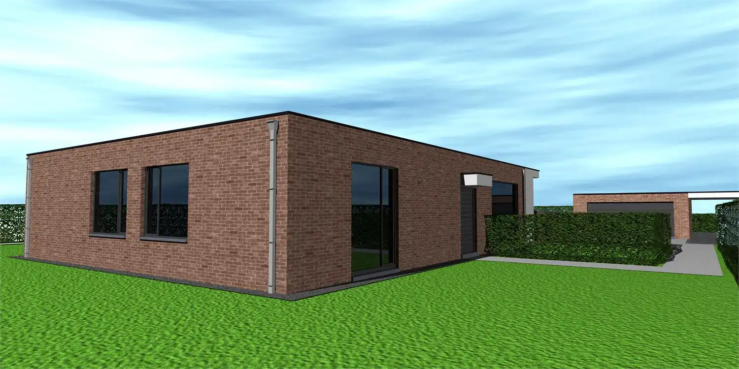 Waardamme Stuk BOUWGROND voor open bebouwing Goedgekeurde bouwvergunning beschikbaar voor het bouwen van   Vrijstaande ééngezinswoning 201,50m², een ruime gelijkvloerse woning   met garage 46,5m² foto 5