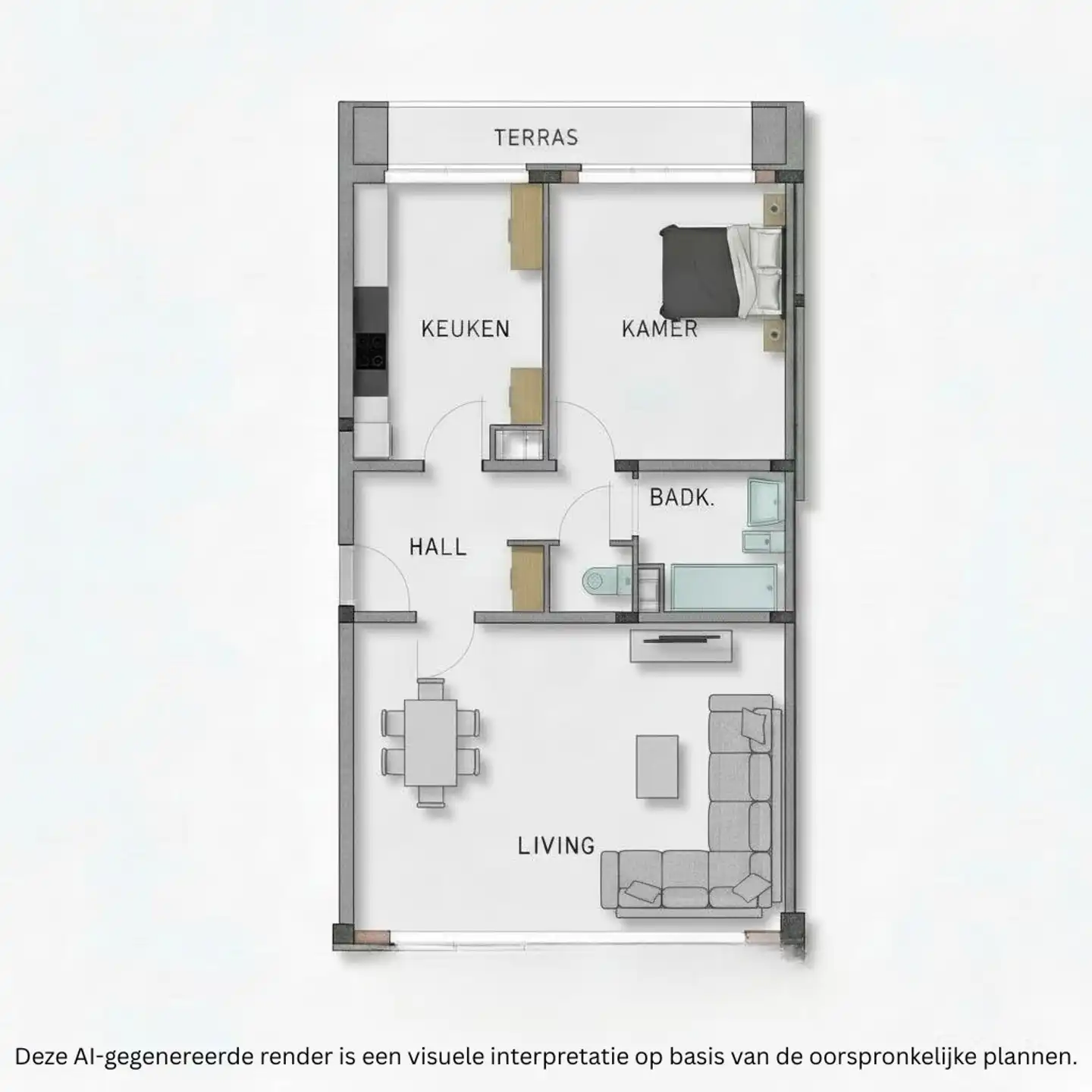 Gelijkvloers appartement met 1 slaapkamer in centrum Diegem foto 14