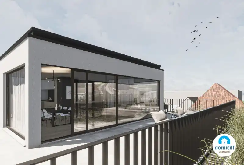 KORTEMARK: Penthouse 3.01 met 2 comfortabele slaapkamers, 2 ensuite-badkamers en 111,60m² uitgestrekt zitterras gelegen op de derde verdieping van Nieuwbouwresidentie Mila en Nora foto {{pictureIndex}}