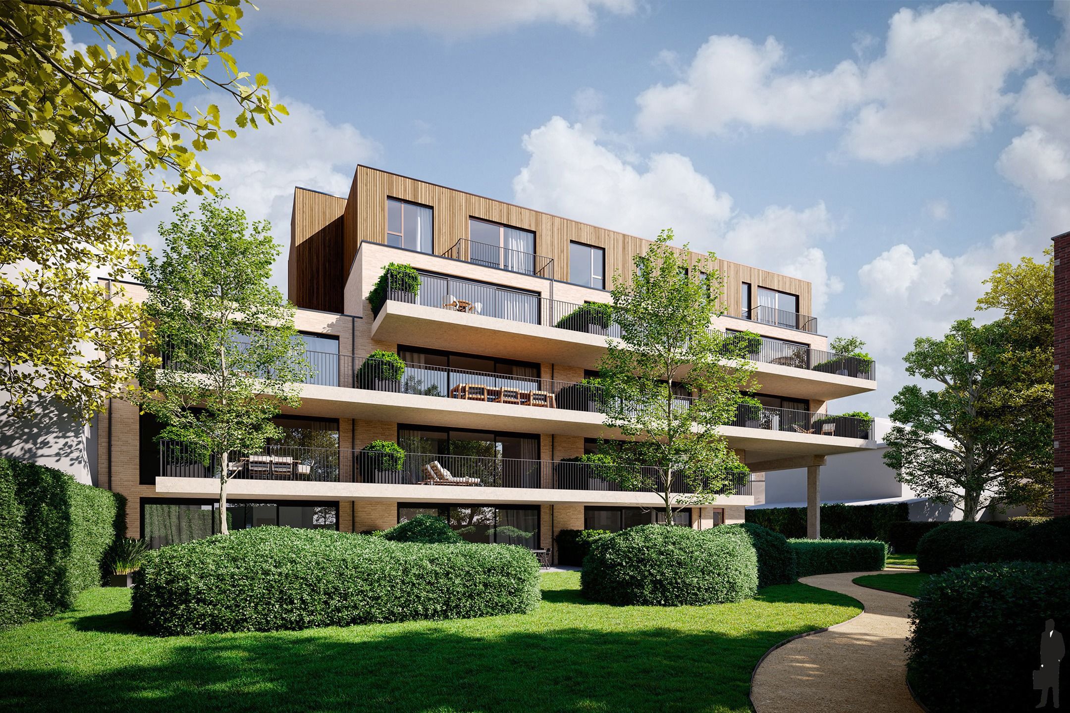 Een appartement op de 1ste verd. van ca. 134,6 m²  met 3 slaapkamers, bureau en terras van 23,60 m² in project 'Villa Tybaert'! foto 3