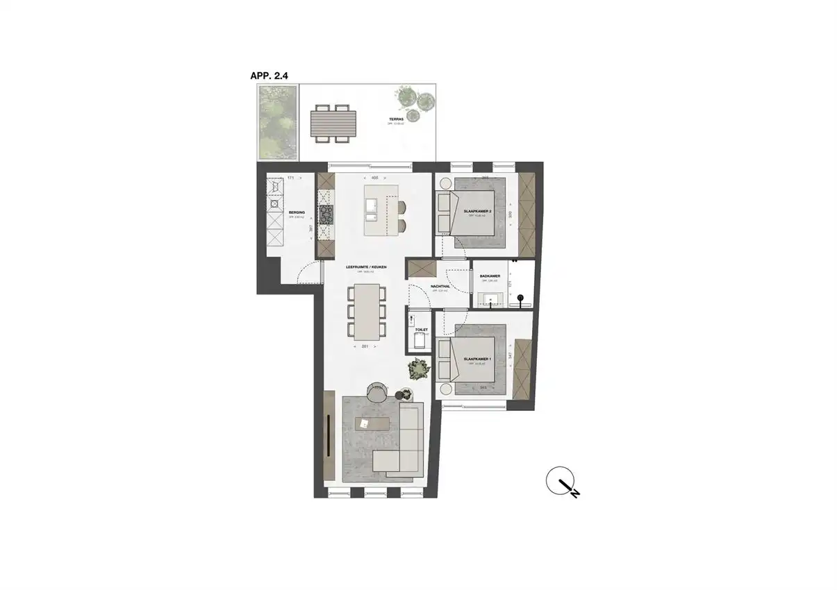 Efficiënt ingedeeld 2slk appartement met doorzoneffect foto 2