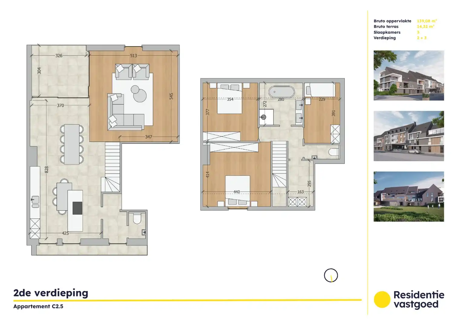 Kwalitatief duplex appartement met 3 slaapkamers op de tweede verdieping in Residentie Soetkin foto {{pictureIndex}}