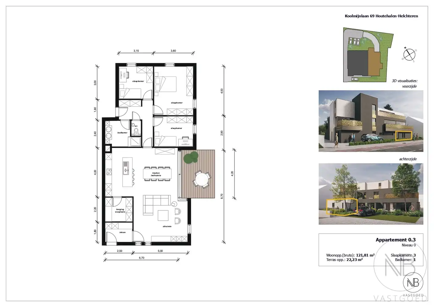 Gelijkvloers appartement met 3 slaapkamers incl. parking en kelderberging foto 14