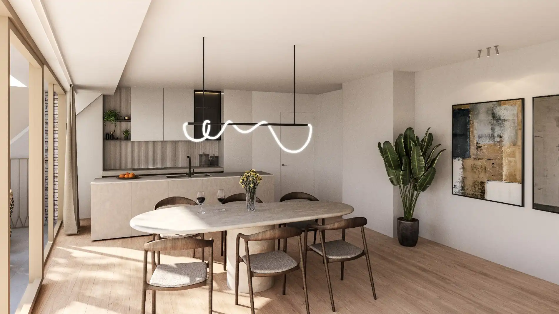 Modern éénslaapkamerappartement in nieuwbouwresidentie “Antoine” – centraal gelegen in Heist foto {{pictureIndex}}