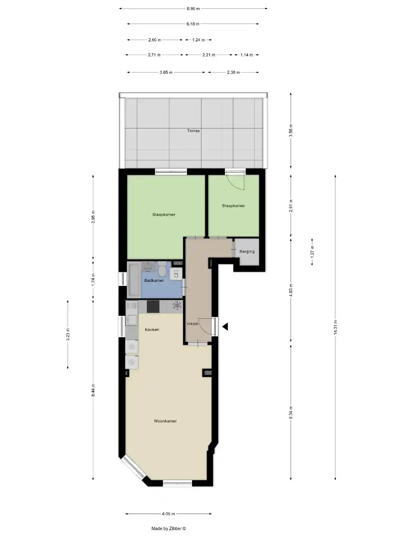 Gelijkvloers appartement met 2 slaapkamers ruim terras, garage en kelderberging in Tienen! - bewoonbare opp. 76m² -  EPC 251 kWh/m² foto 20