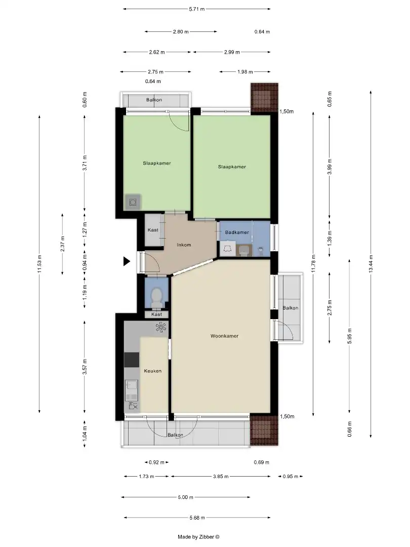 Appartement met 2 slaapkamers, 3 terrassen, garagebox en kelderberging in Kessel-Lo! - EPC 168 kWh/m² - bewoonbare opp. 67 m² foto 30