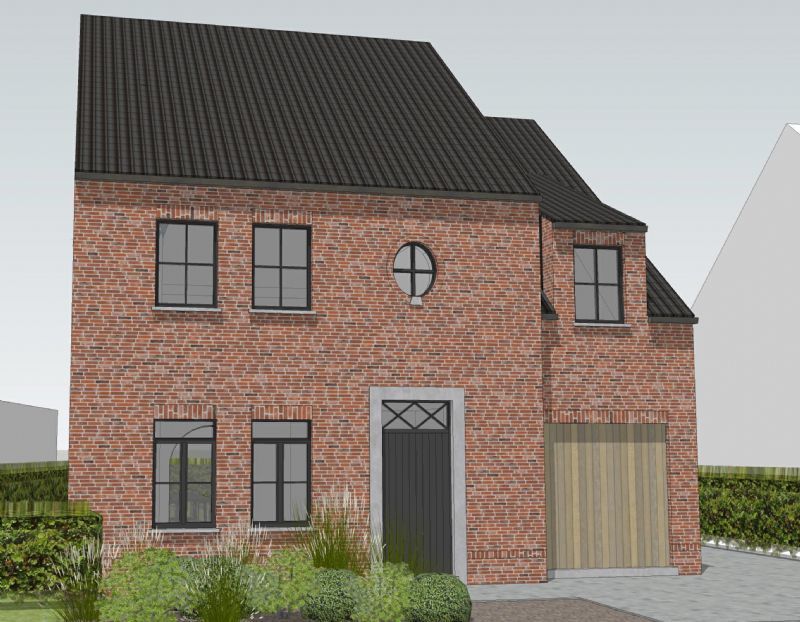 Nieuw te bouwen alleenstaande woning te Oostrozebeke. foto {{pictureIndex}}