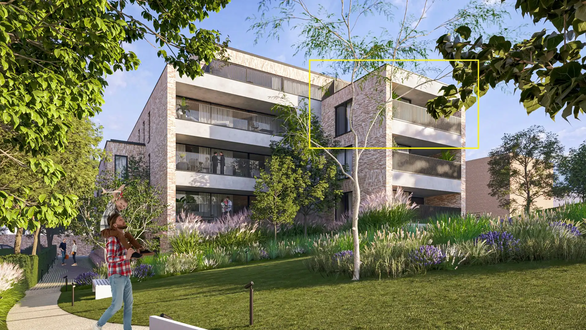 Nieuwbouwappartement op de 3de verdieping met 2 slaapkamers en ruim terras uitgevend op het groene Mottepark, in res. De Motte, vlakbij het centrum van Hoeselt foto 3