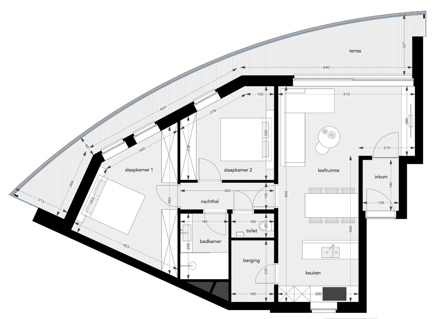 APPARTEMENT 2.3 : 86,13 m2 - 1640 SINT-GENESIUS-RODE foto 3