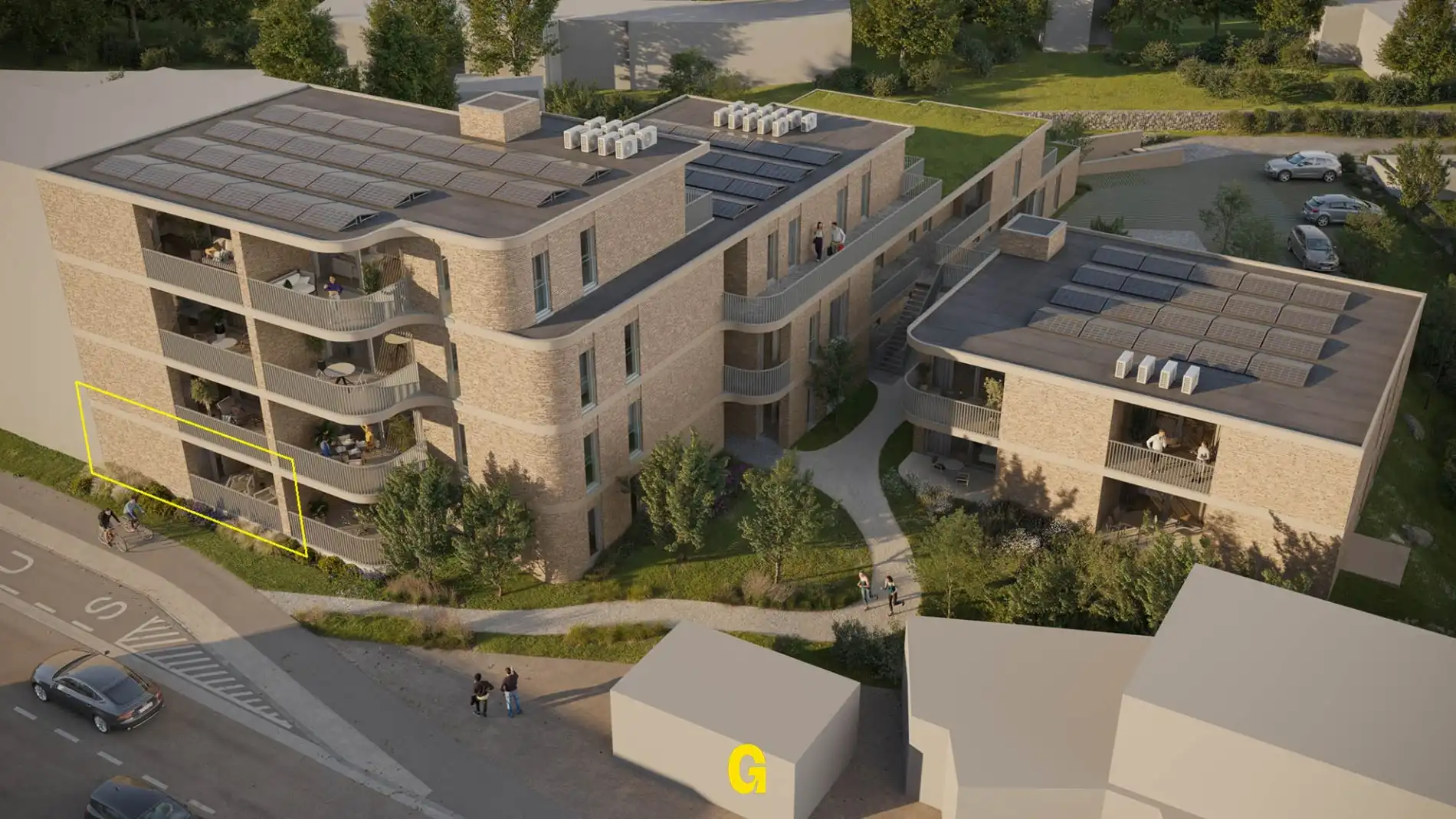 Nieuwbouwappartement op het gelijklvoers met 3 slaapkamers en 2 terrassen, in res. de Boomgaard vlakbij het centrum van Hoeselt foto {{pictureIndex}}