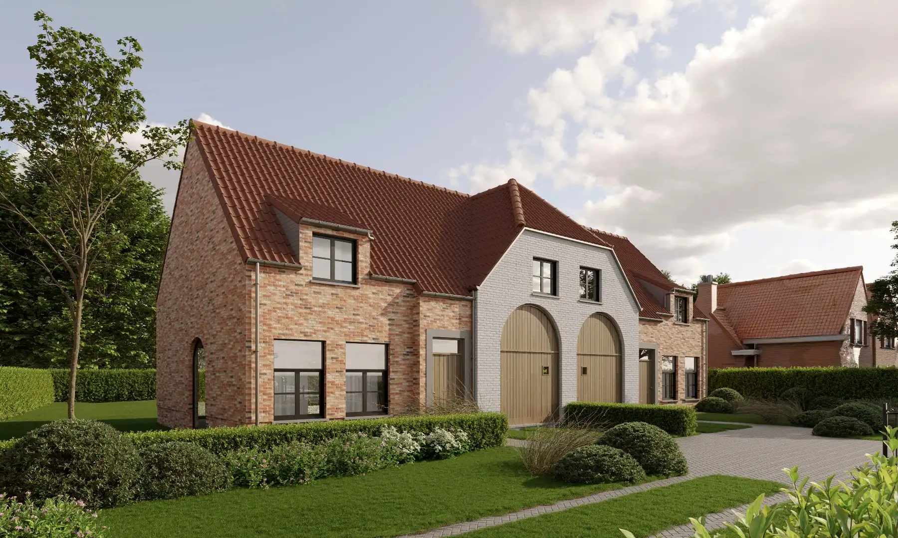 Halfopen 3-slpkr nieuwbouwwoning vlakbij centrum Maldegem (Lot 1) foto {{pictureIndex}}