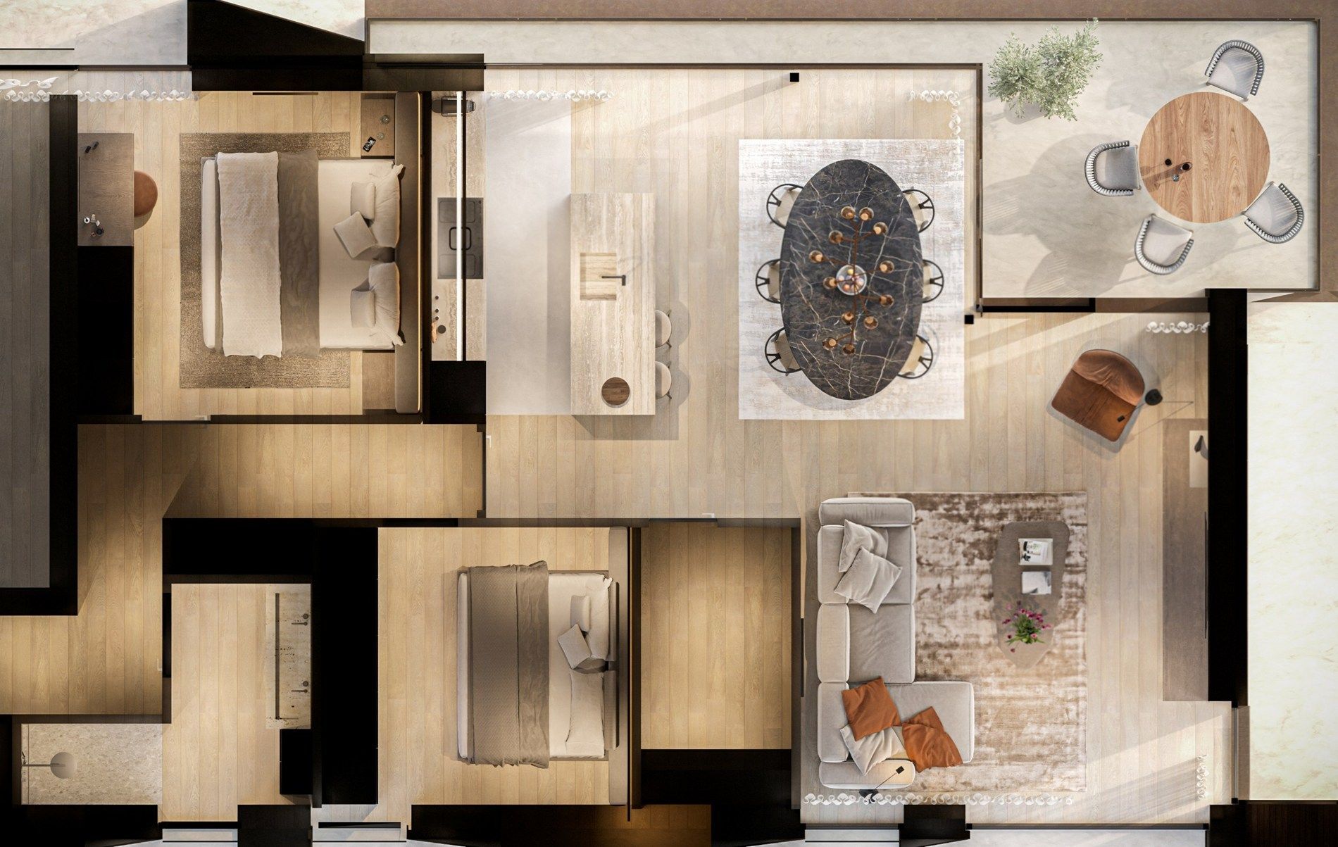 Res. Westlane: 2 slaapkamer appartement met terras te Knokke foto 14