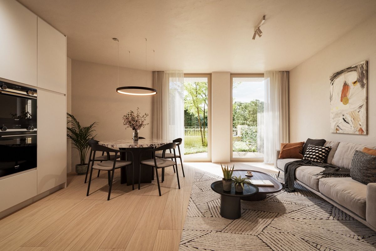 Nieuwbouw gelijkvloers appartement met 2 slaapkamers foto {{pictureIndex}}