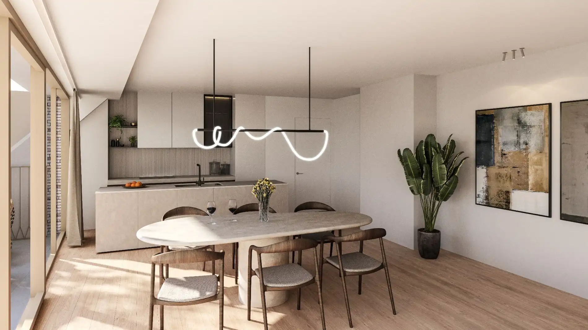 Modern tweeslaapkamerappartement in nieuwbouwresidentie “Antoine” – centraal gelegen in Heist foto {{pictureIndex}}