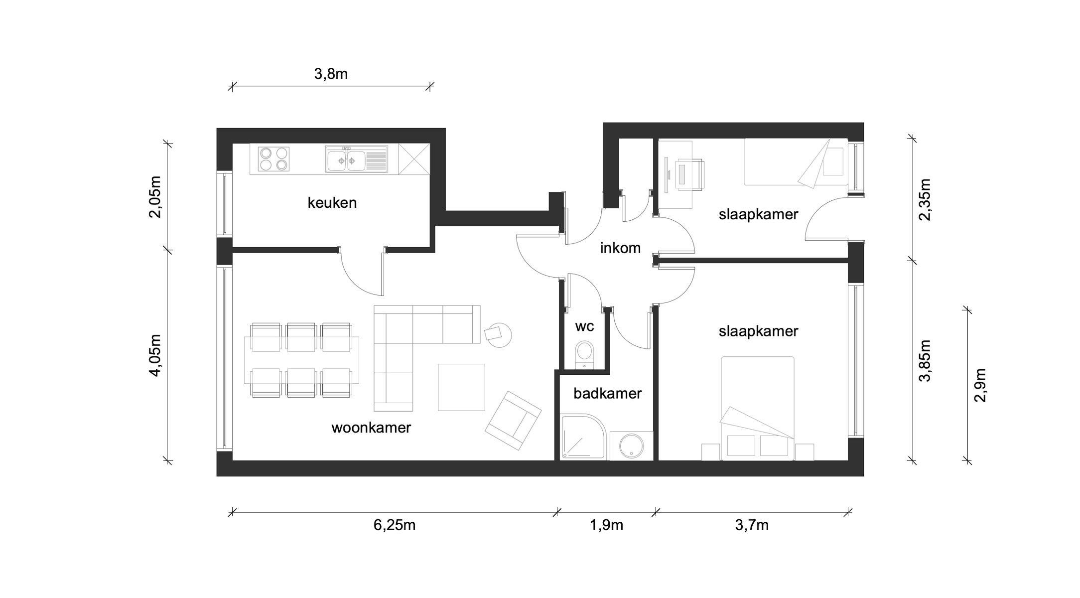 Licht appartement met 2 slaapkamers foto 16