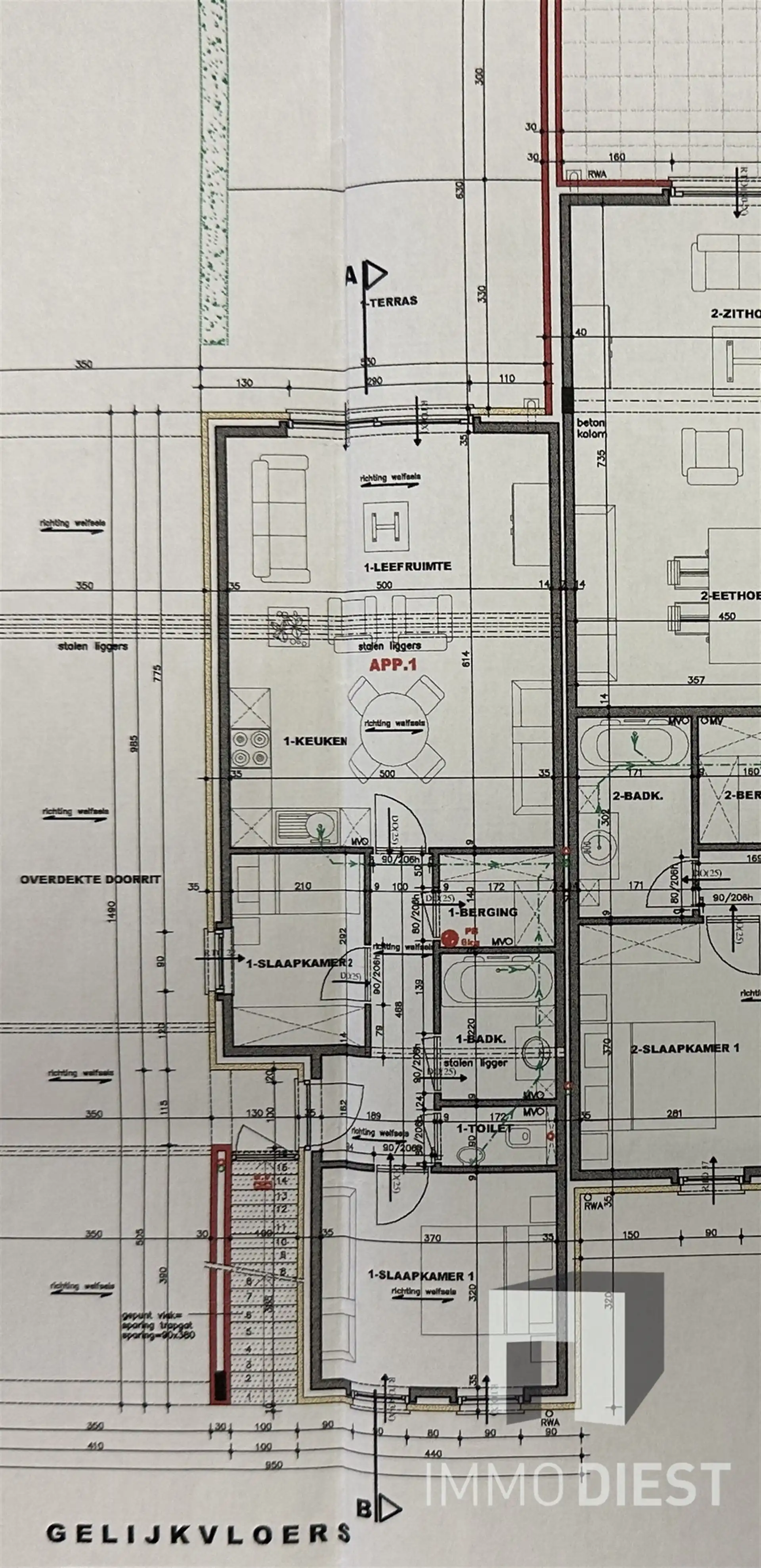 Gelijkvloers appartement met 2 slaapkamers en terras foto 15