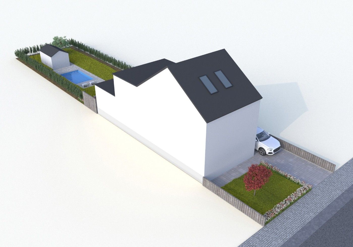Mooi gelegen bouwgrond van 493m² voor HOB met garage en tuin foto 14
