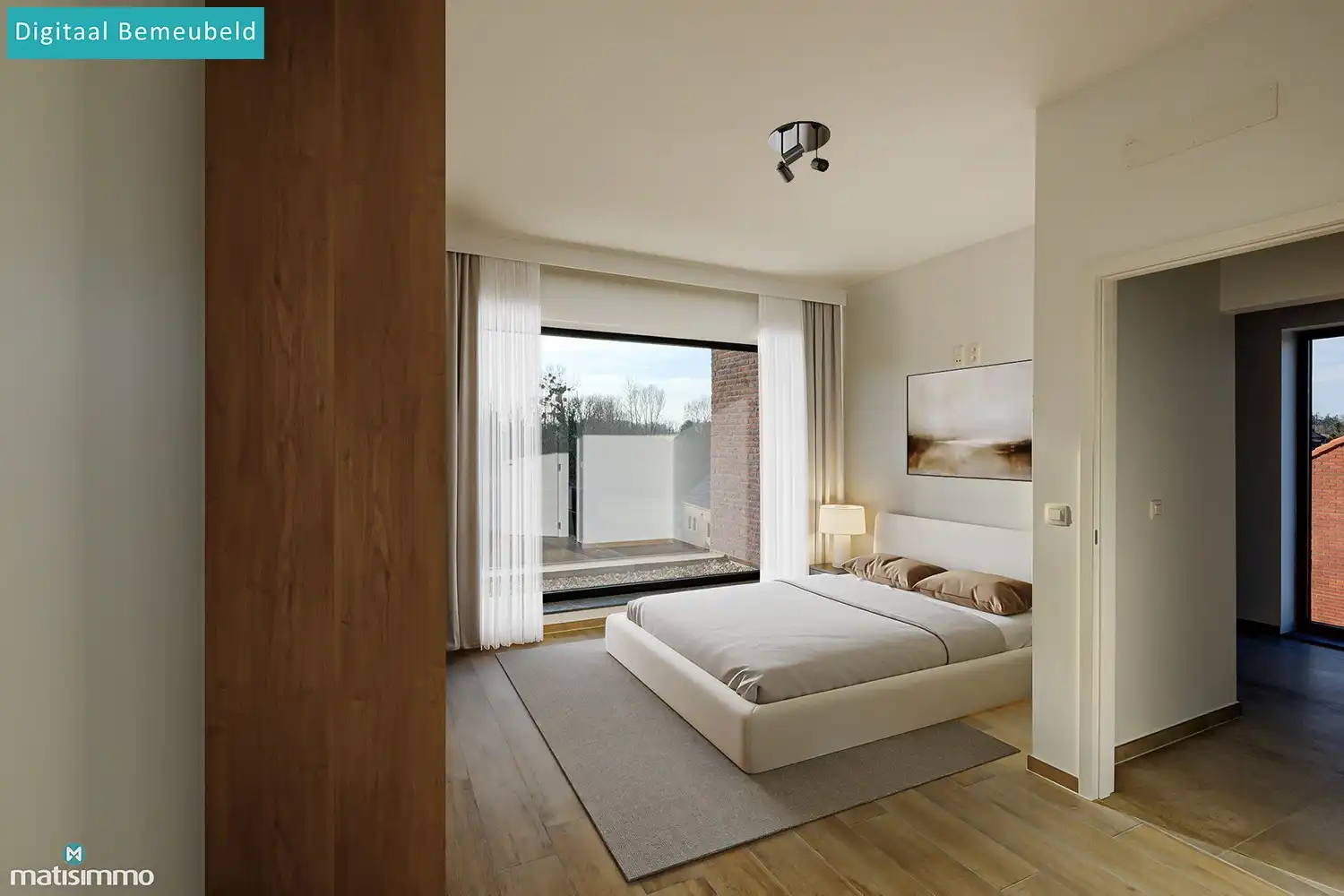 VOLLEDIG AFGEWERKTE EN GESCHILDERDE NIEUWBOUWWONING (EPB E10) MET 3 SLAAPKAMERS, OVERDEKT TERRAS, 2 GARAGES, KELDER EN AANGELEGDE TUIN IN WERM foto 13