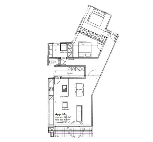 Nieuwbouwappartement op de tweede verdieping met terras en twee slaapkamers foto 4