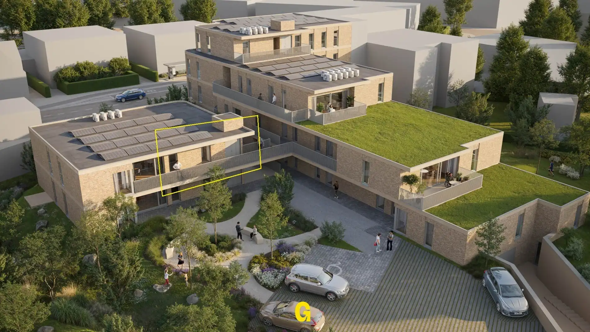 Nieuwbouwappartement op de 1ste verdieping met 2 slaapkamers en zuidgericht terras in res. de Boomgaard vlakbij het centrum van Hoeselt foto {{pictureIndex}}