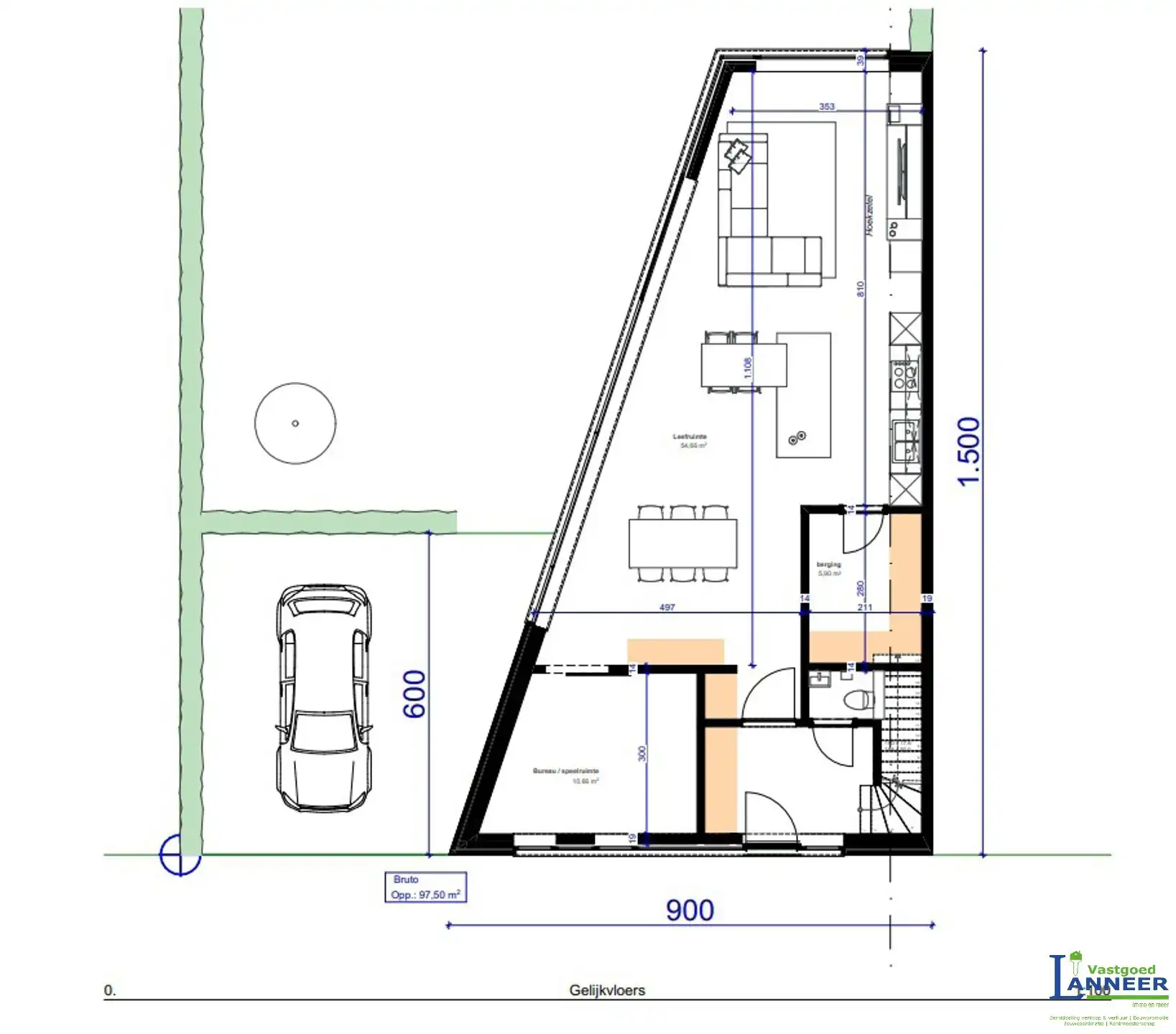 Bouwgrond voor halfopen bebouwing op strategische ligging foto 2