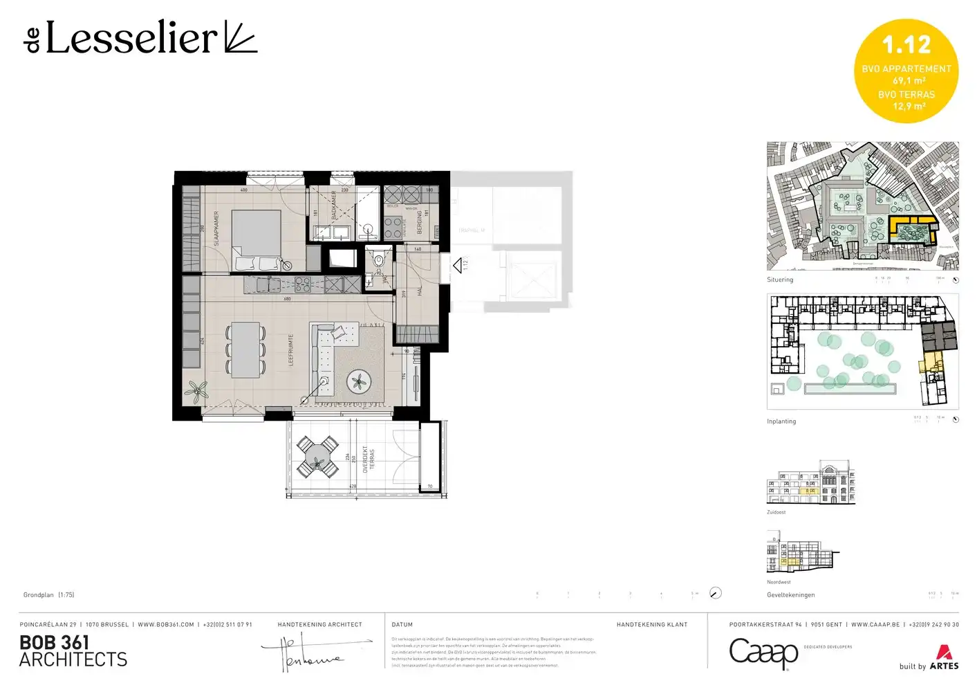 1-slaapkamerappartement met groot terras – De Lesselier foto 2