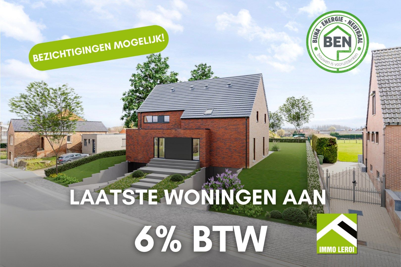 2 HALF-OPEN NIEUWBOUWWONINGEN IN HET LANDELIJKE JESSEREN - 6% BTW MOGELIJK foto 1