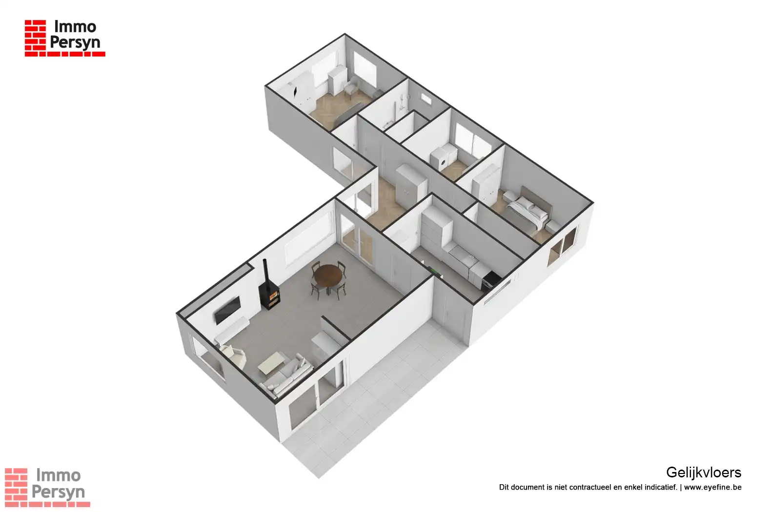 Gelijkvloerse woning met 3 slpk en dubbele garage foto 39
