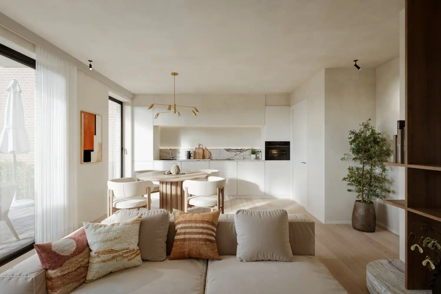 Nieuwbouwappartement (2 kamers) met tuin te Maldegem foto 3