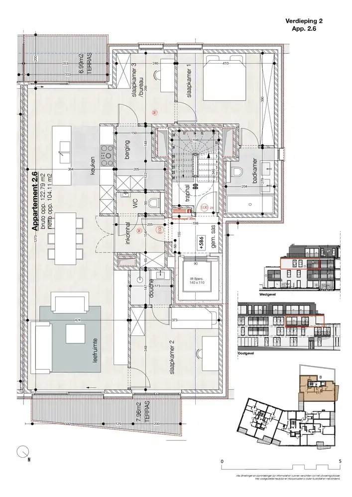 Ruim afgewerkt 3-slaapkamerappartement van in Residentie Sint Amandus, Zwevegem foto 5