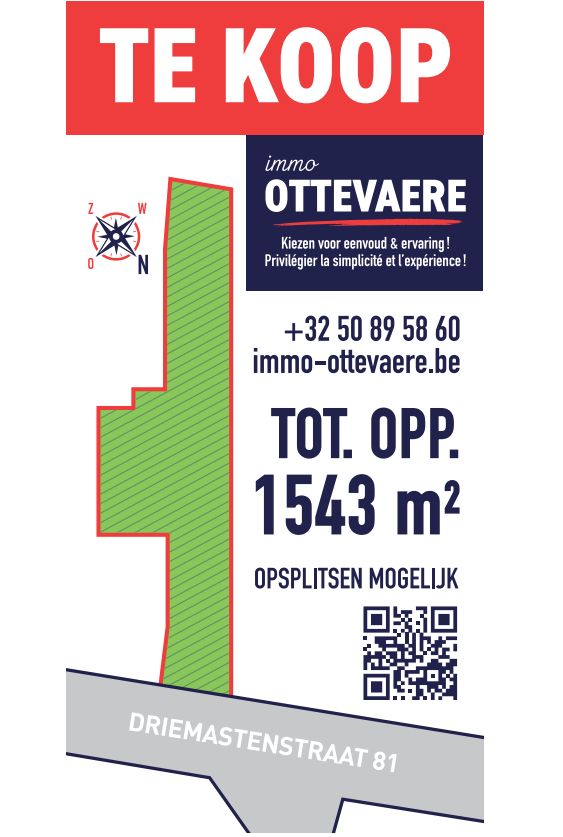 Bouw- of ambachtelijke grond te koop in Gullegem – 1543 m² en splitsbaar. Polyvalente bestemming foto 2