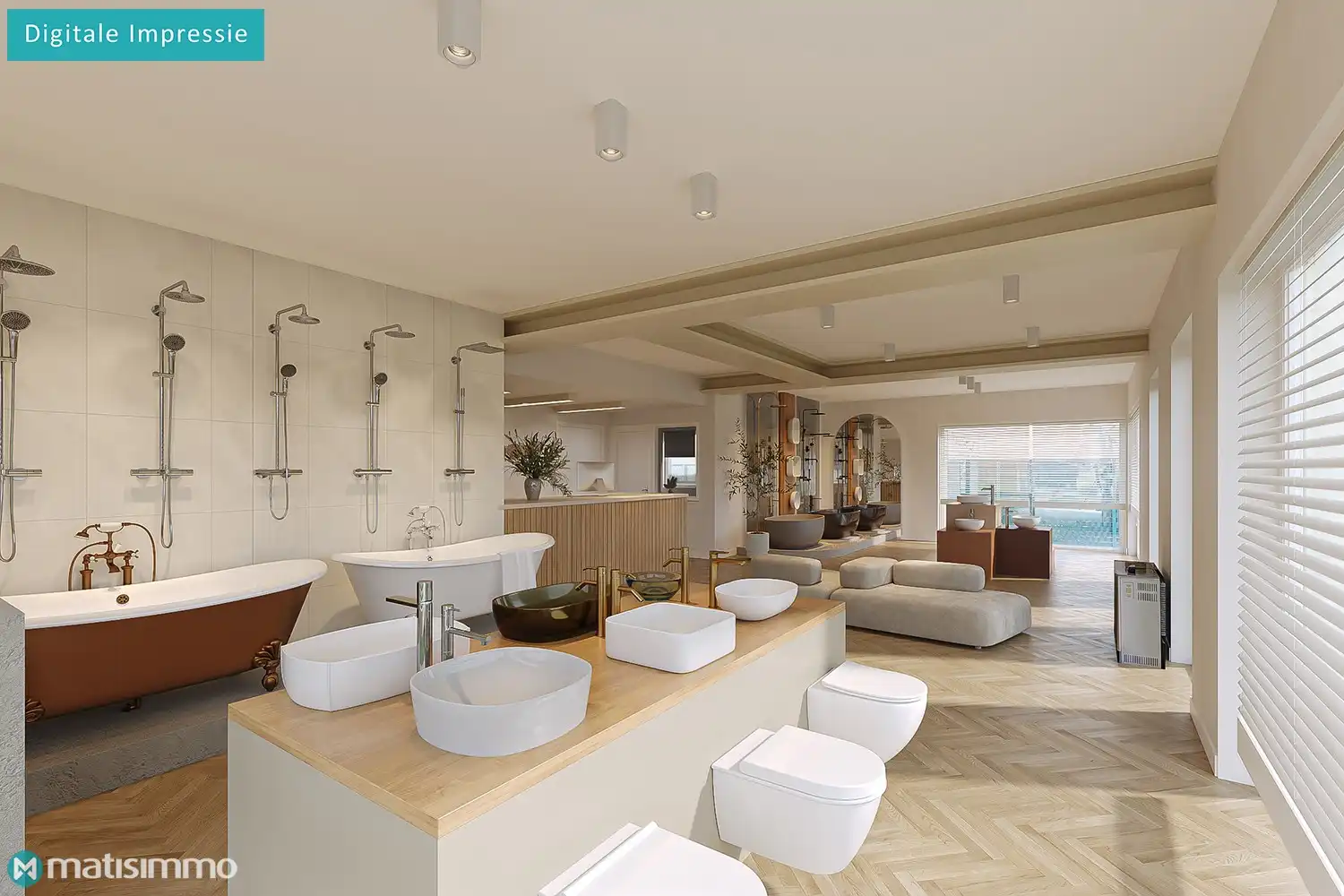 RUIM HANDELSPAND (SHOWROOM/BUREAU EN ZEER GROOT MAGAZIJN) MET VEEL MOGELIJKHEDEN TE BILZEN foto 5