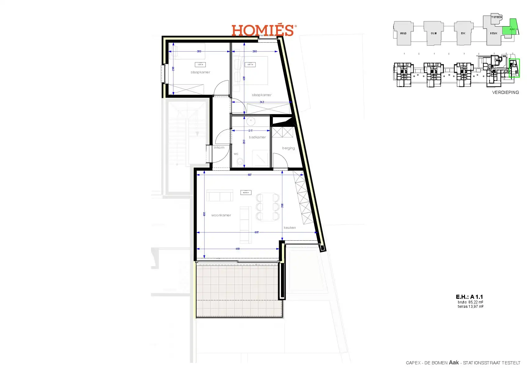 Lichtrijk appartement met 2 slaapkamers en terras foto 2
