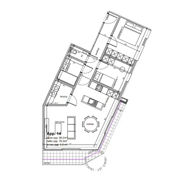 Nieuwbouwappartement op de tweede verdieping met terras en twee slaapkamers foto 4