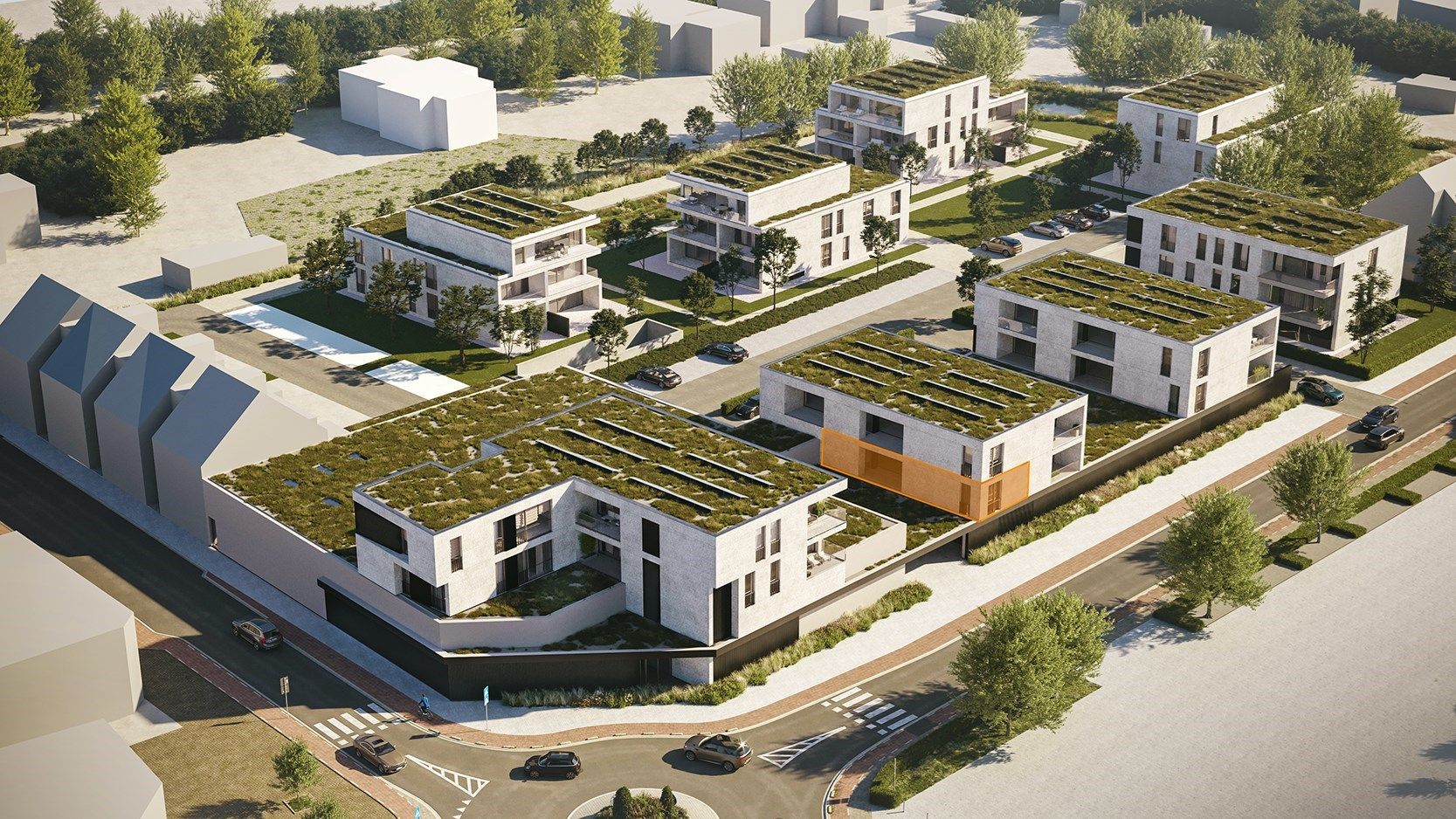 Magnifiek nieuwbouw appartement met 1 slaapkamer en Z-terras in het gegeerde Koersel  foto {{pictureIndex}}