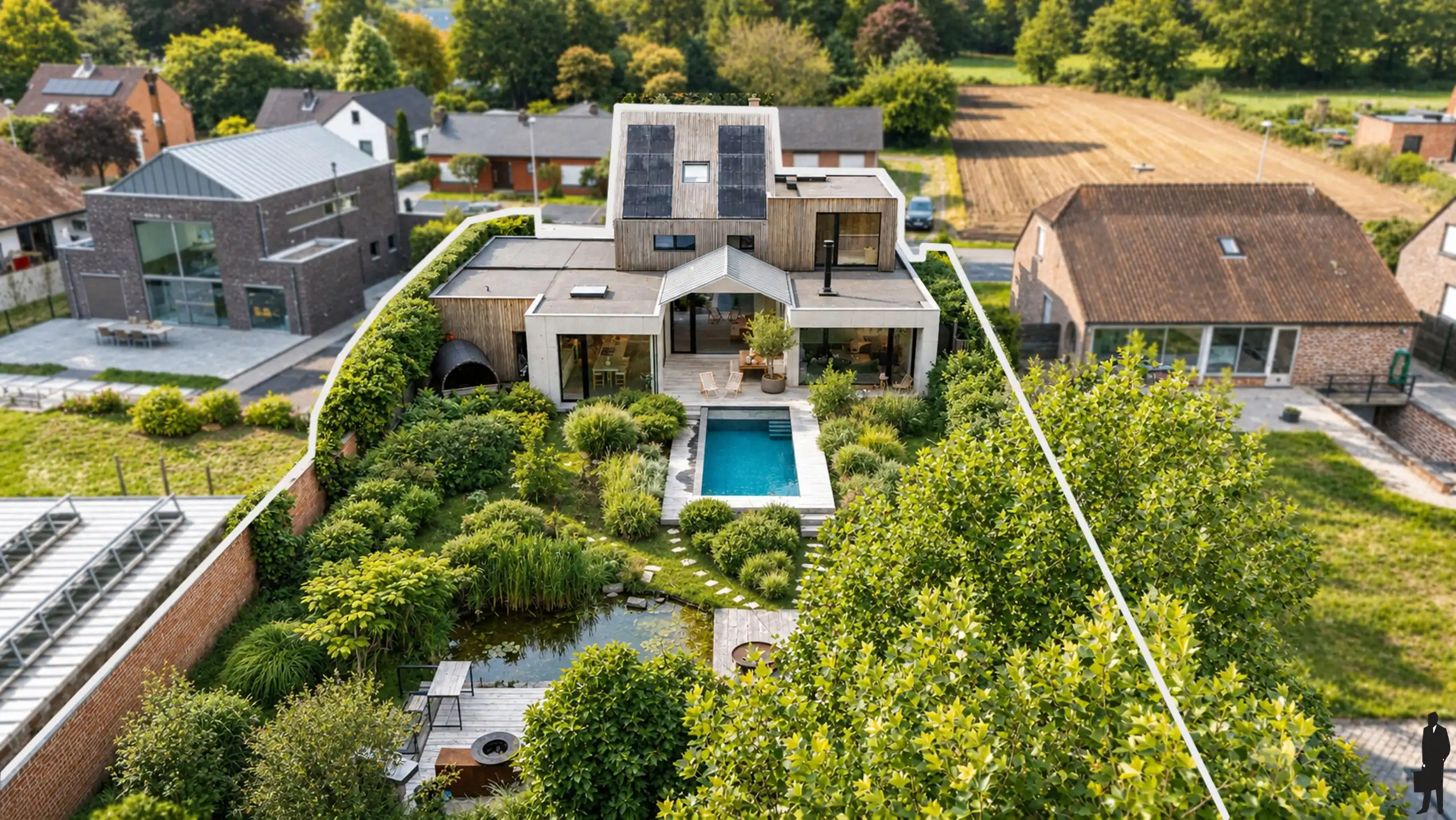 Unieke architectenvilla; af te werken - in groen - op 20 are foto 21