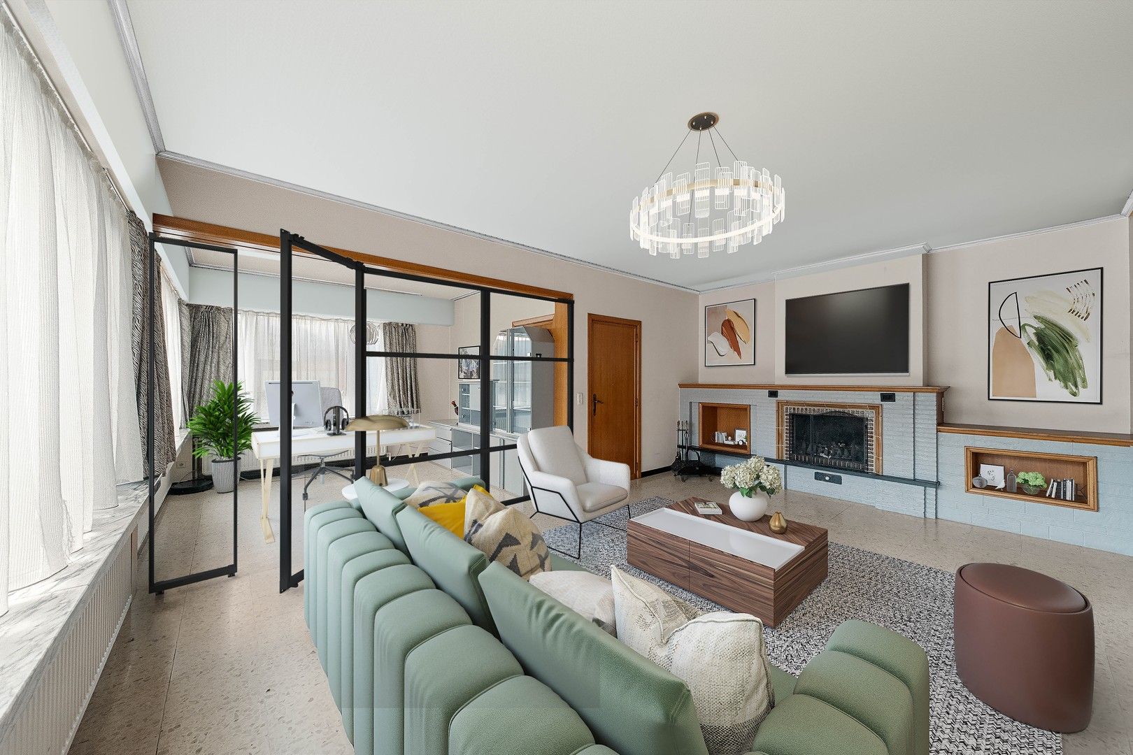 Halfopen gezinswoning in het hart van het landelijke Gontrode, met zicht op agrarisch gebied foto 3