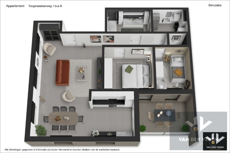 2SLPK-appartement met overdekt terras te Kortessem foto 23