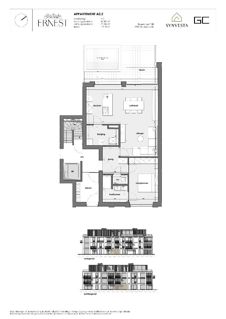 Gelijkvloers 1-slaapkamersappartement in nieuwbouwproject Ernest foto 3