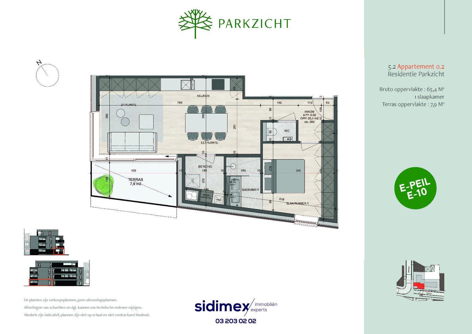 1 slpk appartement van ca. 65,4 m² en een terras van ca. 7,9 m² foto 5