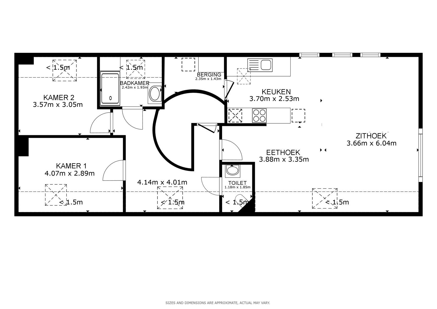 Instapklaar en lichtrijk appartement in hartje Deinze foto 19