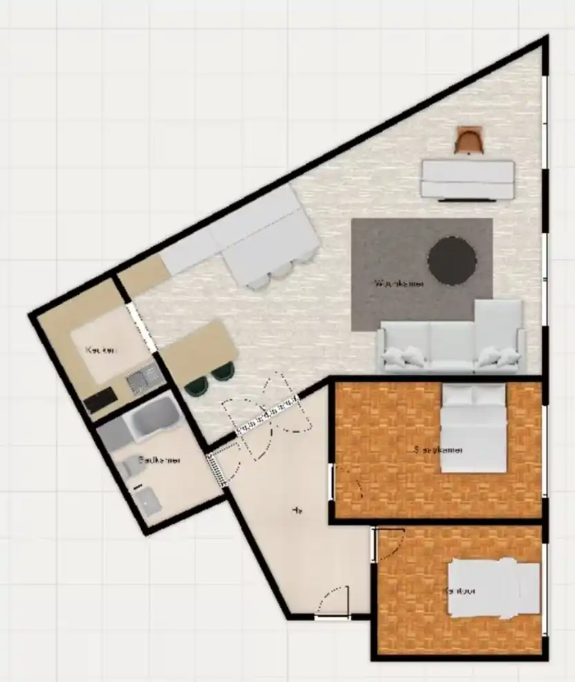 GEMEUBELD -Lichtrijk Appartement met 2 Slaapkamers nabij Station Mechelen en de Kruidtuin foto 3